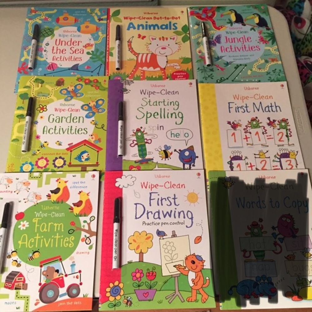 2 Books! New! Wipe-Clean Usborne Book